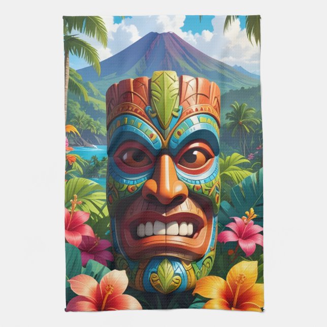 Paño De Cocina Máscara Tiki (Vertical)