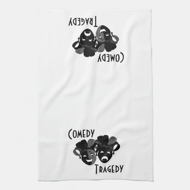 Paño De Cocina Máscaras de teatro de comedia y tragedia (Vertical)