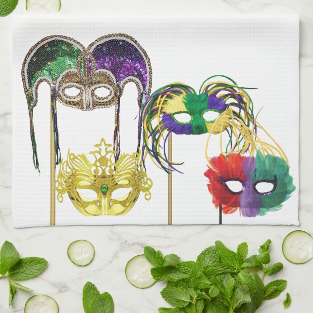 Paño De Cocina Máscaras Mardi Gras 1 (Doblado)