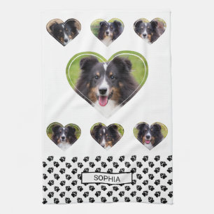 Paño De Cocina Mascota De Forma De Corazón Plantillas De Fotograf