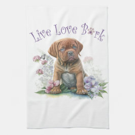 Paño De Cocina Mastiff Dog Mom Floral
