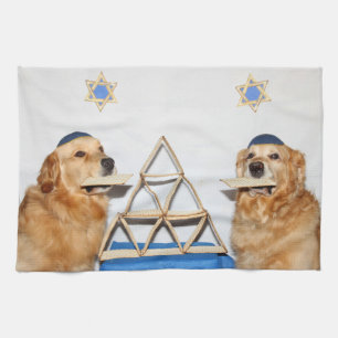 Paño De Cocina Matzo del Passover del golden retriever