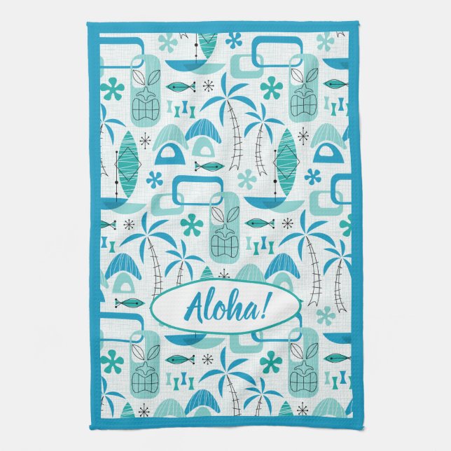 Paño De Cocina MCM Hawaiian Village - Blue (Vertical)