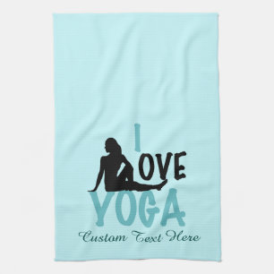 Paño De Cocina Me encanta el Personalizado de yoga Verde azulado