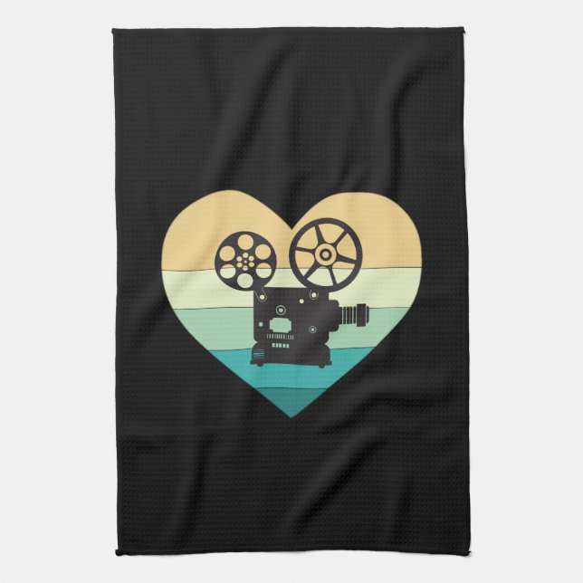 Paño De Cocina Me encanta el proyector de películas cinematográfi (Vertical)