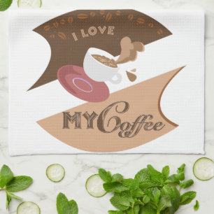 Paño De Cocina Me encanta mi café retro Java