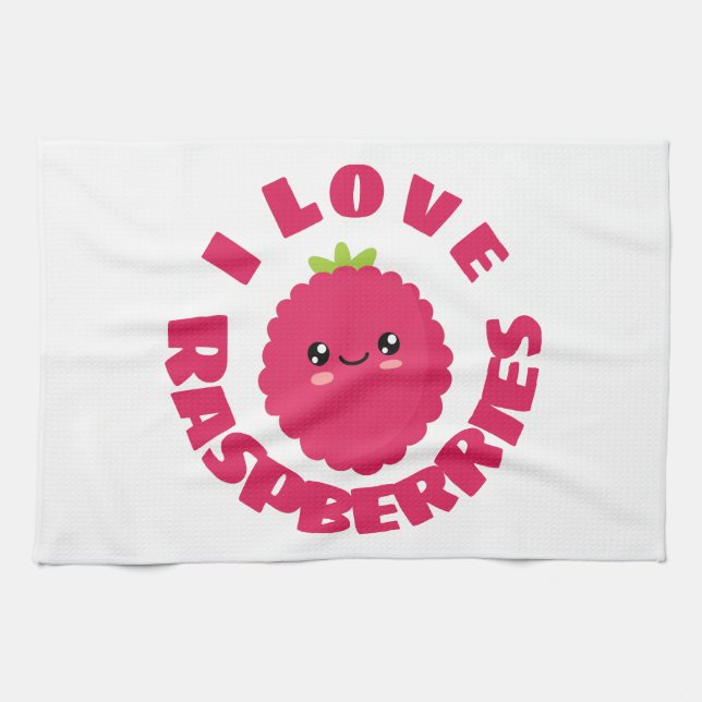Paño De Cocina Me encantan las frambuesas (Horizontal)