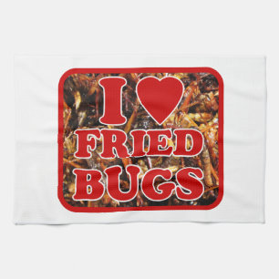 Paño De Cocina Me encantan los bugs fritos/insectos comestibles