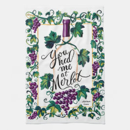 Paño De Cocina Me Tenías En Merlot Personalizado Purple Vino