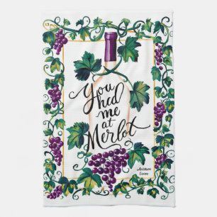 Paño De Cocina Me Tenías En Merlot Personalizado Purple Vino