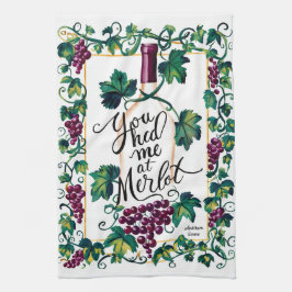 Paño De Cocina Me Tenías En Merlot Personalizado Wine