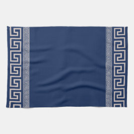 Paño De Cocina Meander griego - Llave griega - azul y beige