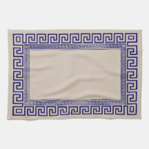Meander griego - Llave griega - azul y crema
