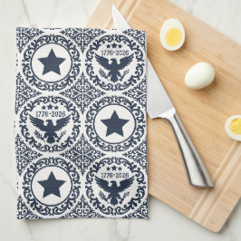 Paño De Cocina Medalla de Águila del Patrimonio Americano (Navy C