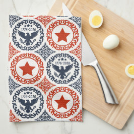 Paño De Cocina Medallón Águila del Patrimonio Americano - Rojo Cr