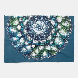 Paño De Cocina Medallón verde azul - Resumen