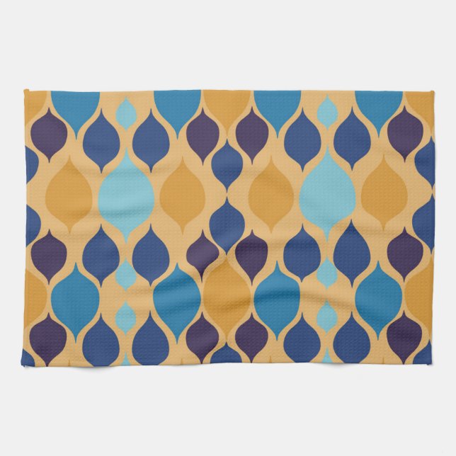 Paño De Cocina Mediados de siglo 1960s Geométrico Amarillo (Horizontal)
