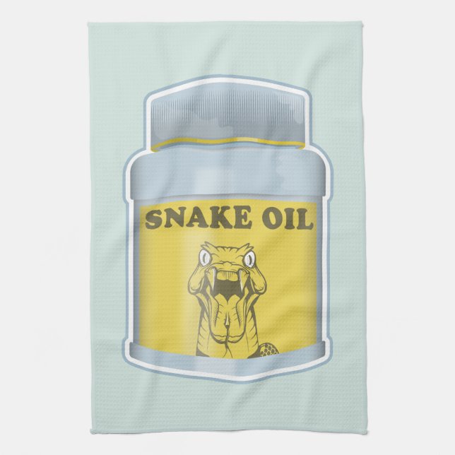 Paño De Cocina Medicina alternativa al aceite de serpiente (Vertical)