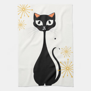 Paño De Cocina Medid Century Moderno MCM Guay Black Cat
