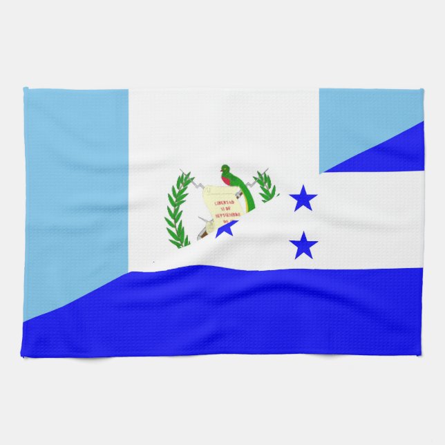 Paño De Cocina medio símbolo de la bandera de Guatemala Honduras (Horizontal)