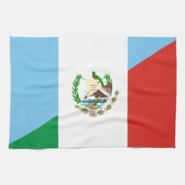Paño De Cocina medio símbolo de la bandera de Guatemala México (Horizontal)