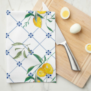 Paño De Cocina Mediterráneo,estilo amalfitano,        cuadrados s