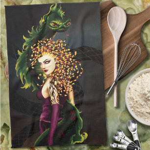 Paño De Cocina Medusa Mitológica Mitología Griega Serpiente Gorgo