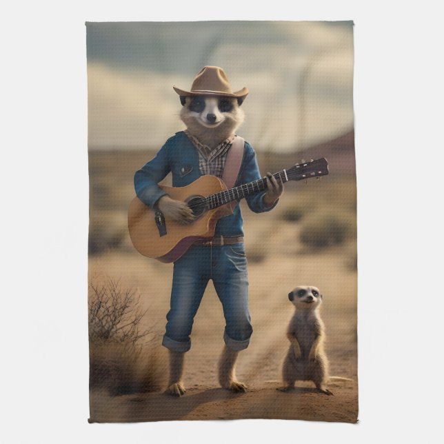 Paño De Cocina Meerkat Duet: Juntos en armonía, (Vertical)