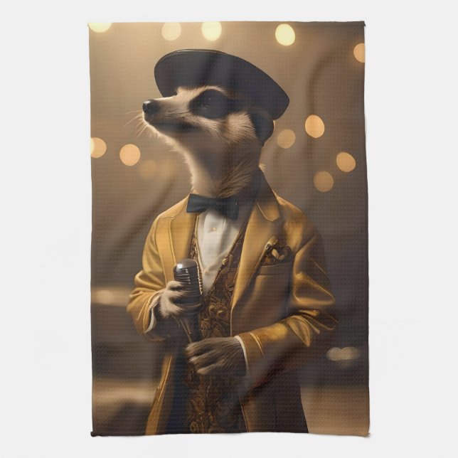 Paño De Cocina "Meerkat Moonlight: Serenade de un forense" (Vertical)