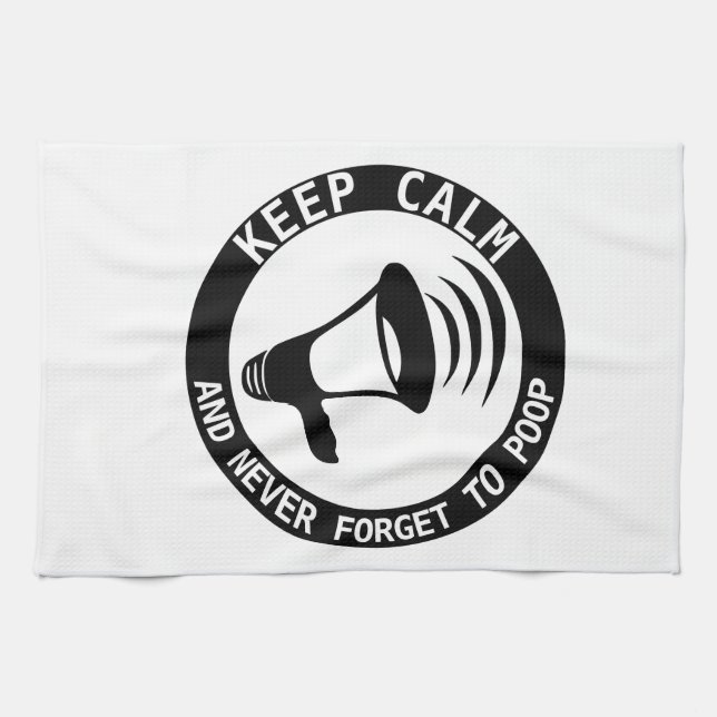 Paño De Cocina Megaphone: Mantener La Calma Y Nunca Olvidar (Horizontal)