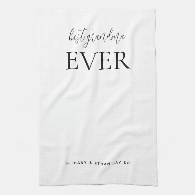 Paño De Cocina Mejor Abuela, Personalizado Blanco O Cualquier Col (Vertical)