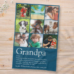 Paño De Cocina Mejor abuelo abuelo abuelo Collage de fotos azul<br><div class="desc">Personaliza para tu abuelo especial,  abuelo,  abuelo,  papá o papá para crear un regalo único. Una manera perfecta de mostrarle lo increíble que es cada día. Incluso se puede personalizar el fondo a su color favorito. Diseñado por Thisisnotme©</div>