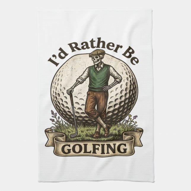 Paño De Cocina Mejor estaría jugando golf (Vertical)
