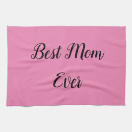 Paño De Cocina Mejor mamá que nunca texto rosa