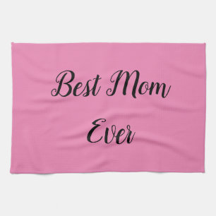 Paño De Cocina Mejor mamá que nunca texto rosa