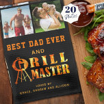 Paño De Cocina MEJOR PAPÁ QUE NUNCA GRILL MASTER 20 Collages de f<br><div class="desc">Toalla de cocina personalizada BBQ para la MEJOR DAD EVER y GRILL MASTER con una plantilla de collage de fotos fácil de cargar con 20 imágenes cuadradas y un diseño de tipografía de fuego y llamas GRILL MASTER en tu elección de color de fondo (mostrado en negro). El título es...</div>