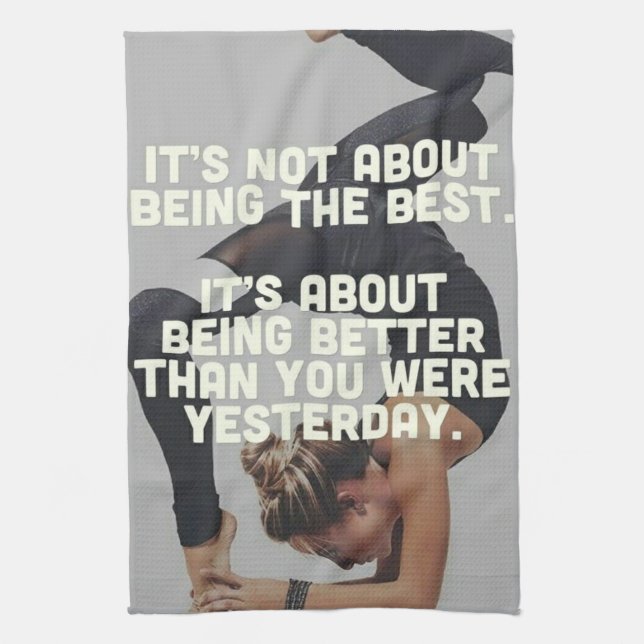 Paño De Cocina Mejor que ayer - Motivación del yoga femenino (Vertical)