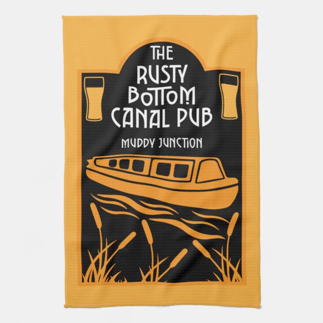 Paño De Cocina Mejores pubs de narrowboat (Vertical)