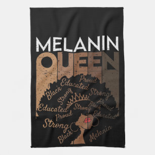 Paño De Cocina Melanin Afro Queen Word Art