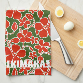 Paño De Cocina Mele Kalikimaka Navidades Hawaian Hibiscus Print