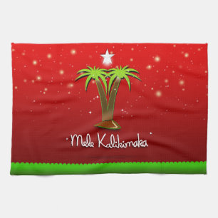 Paño De Cocina Mele Kalikimaka Palm Tree para Navidad