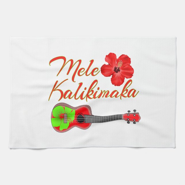 Paño De Cocina Mele Kalikimaka Ukulele (Horizontal)