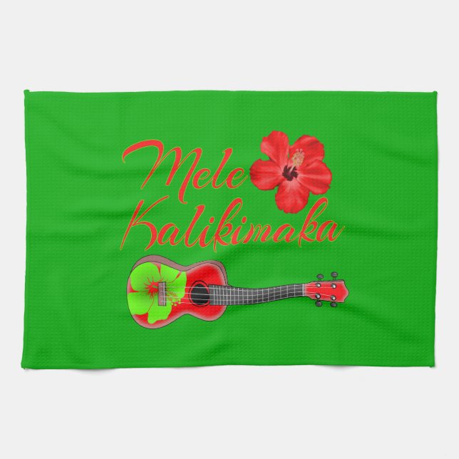 Paño De Cocina Mele Kalikimaka Ukulele (Horizontal)