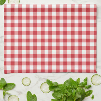 Paño De Cocina Mellow Classic Gingham - red white check plaid.