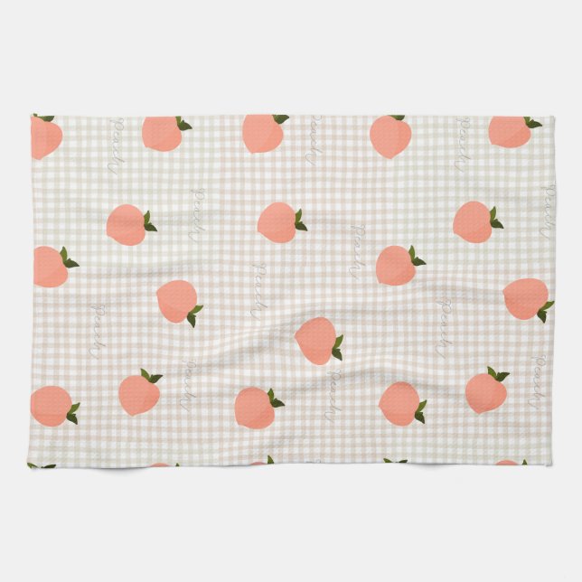 Paño De Cocina Melocotón gingham de Peachify (Horizontal)