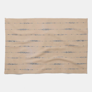 Paño De Cocina Melocotón vintage y elegante rayas grises plateada