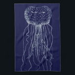Paño De Cocina Melocotones blancos y azules<br><div class="desc">Esta imagen de esta medusa traslúcida única es perfecta para su colección náutica. Aunque las medusas pueden dar algunos aguijones dolorosos,  ¡estarás a salvo de este! Es una gran pieza de arte moderno que se verá muy bien en cualquier producto de Zazzle.</div>