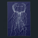 Paño De Cocina Melocotones blancos y azules<br><div class="desc">Esta imagen de esta medusa traslúcida única es perfecta para su colección náutica. Aunque las medusas pueden dar algunos aguijones dolorosos,  ¡estarás a salvo de este! Es una gran pieza de arte moderno que se verá muy bien en cualquier producto de Zazzle.</div>