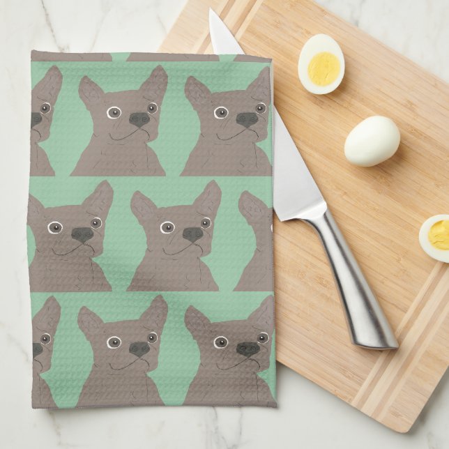 Paño De Cocina Menta, Perro (Doblado Cuarto)