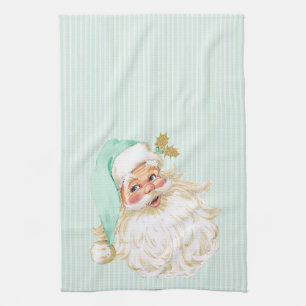 Paño De Cocina Menta y oro neutrales de Papá Noel del Victorian